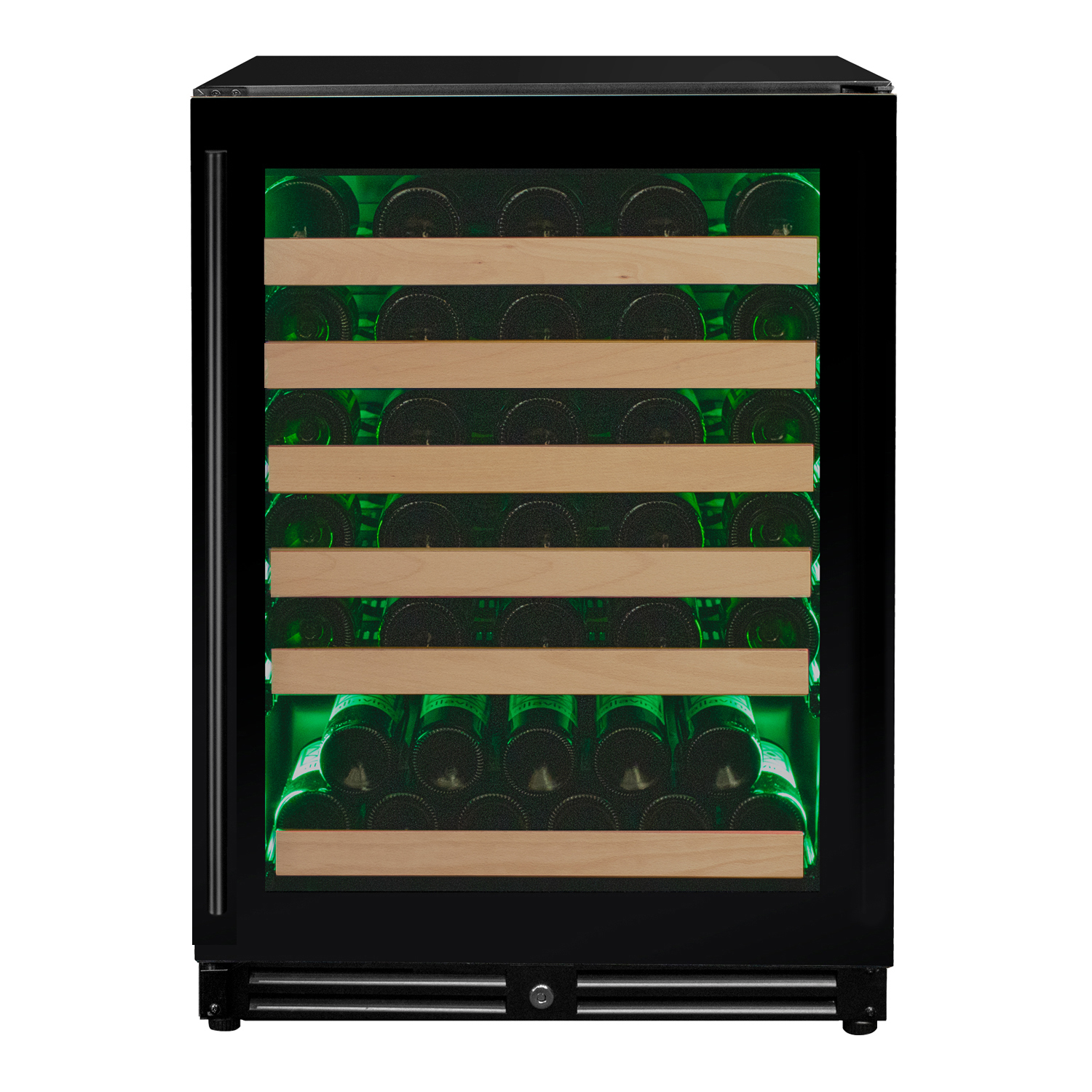 Allavino Reserva Series - 56 Bottle Single Zone Built-in Luxury Wine Refrigerator with Black Glass Door - Right Hinge