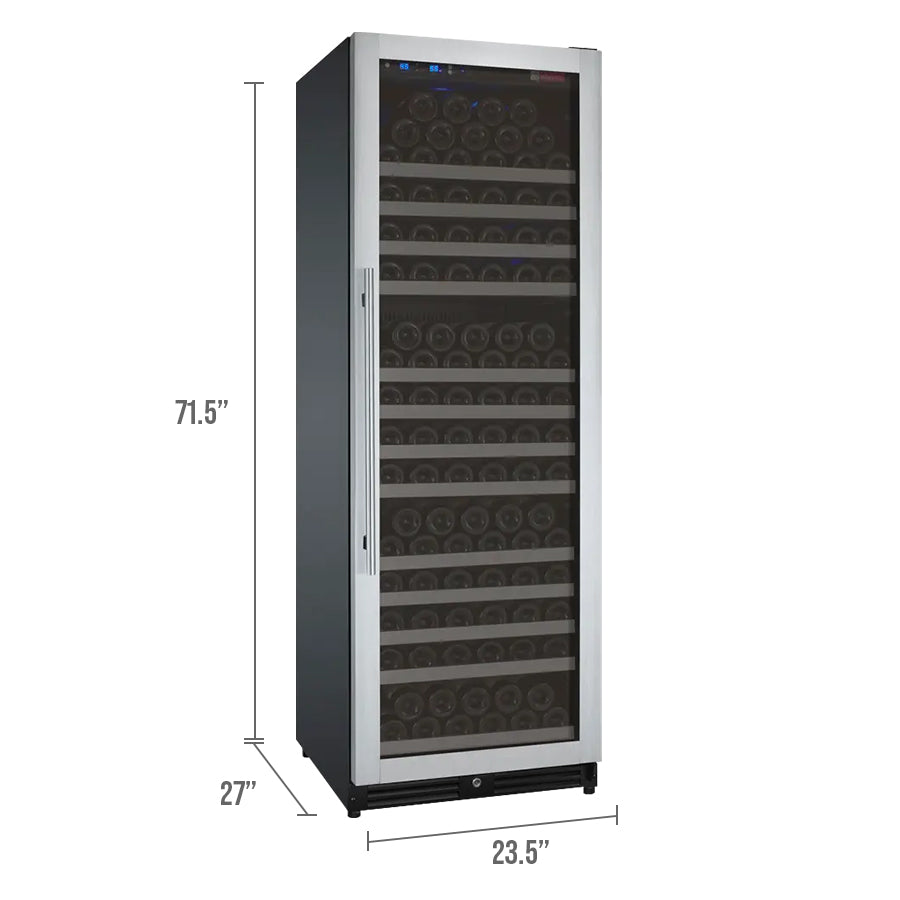 Allavino 24" Wide FlexCount II Tru-Vino 177 Bottle Single Zone Stainless Steel Left Hinge Wine Refrigerator