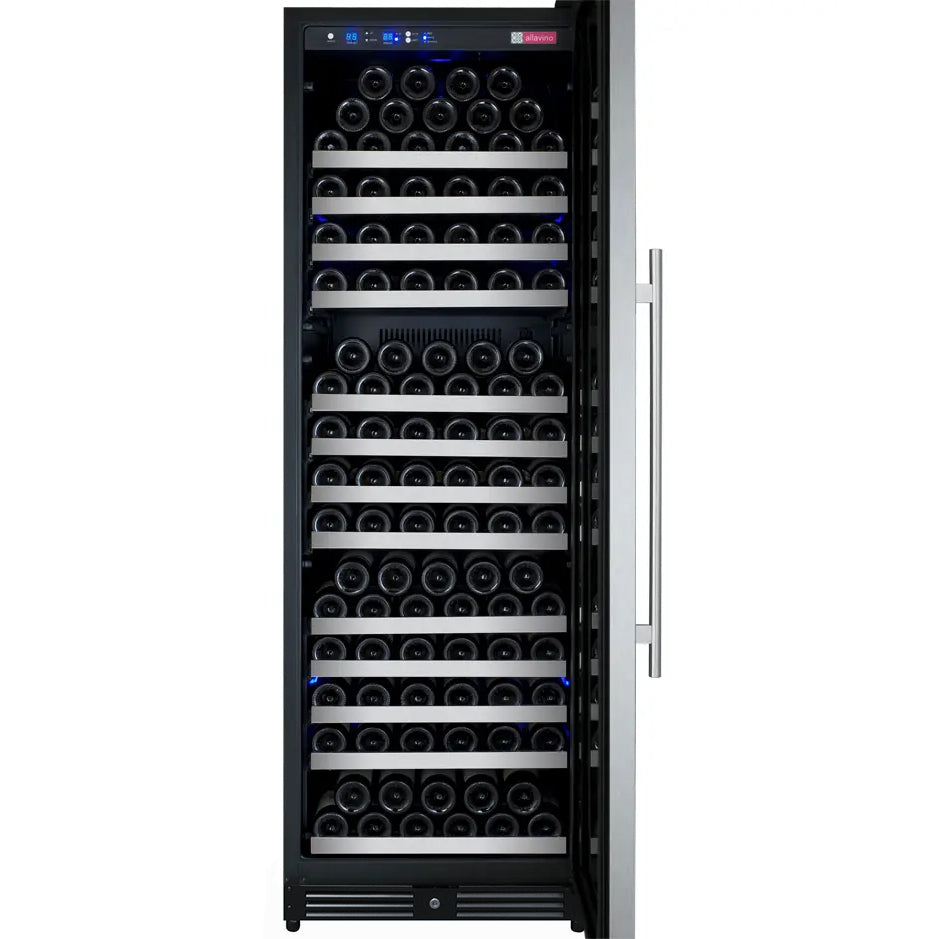 Allavino 24" Wide FlexCount II Tru-Vino 177 Bottle Single Zone Stainless Steel Left Hinge Wine Refrigerator