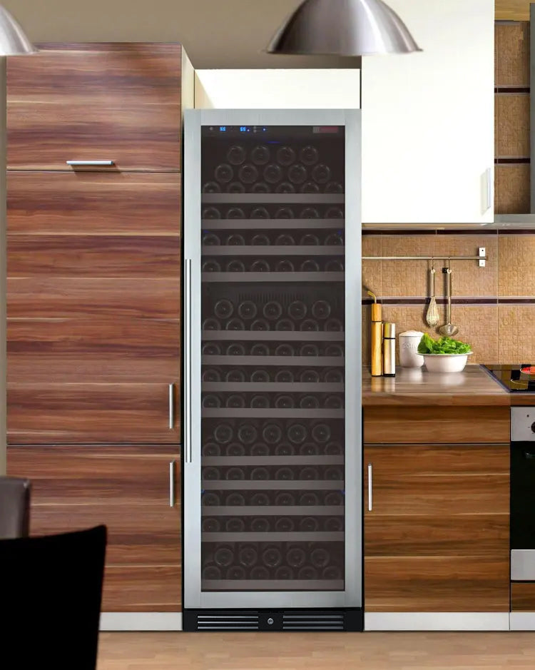 Allavino 24" Wide FlexCount II Tru-Vino 177 Bottle Single Zone Stainless Steel Left Hinge Wine Refrigerator