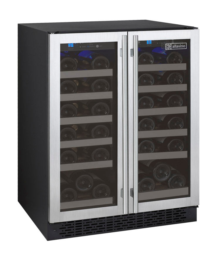 Allavino FlexCount Series 36 Bottle Dual Zone Stainless Steel French Door Wine Refrigerator - VSWR36-2SF20