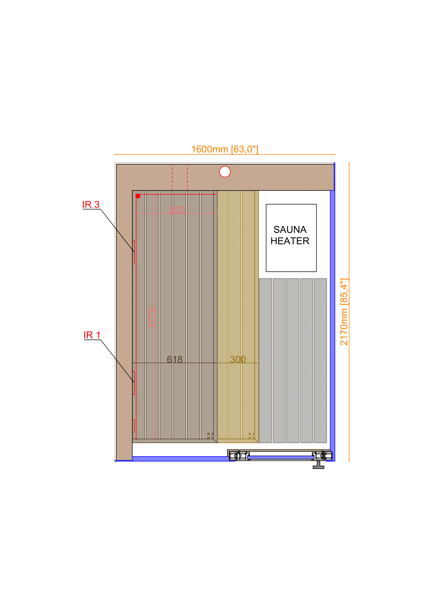 ThermaSol Vera - Glass, 2-3 Person, Outdoor Sauna