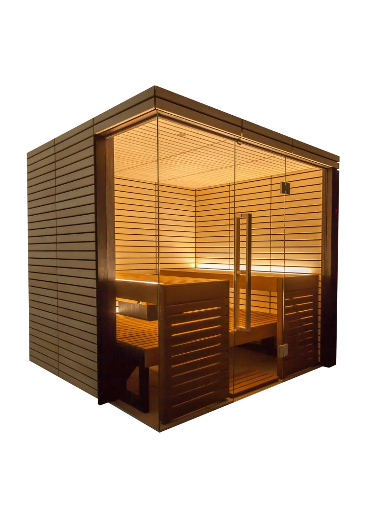 ThermaSol Lindea View - Thermo-Lime Wood, 2-6 Person, Indoor Sauna