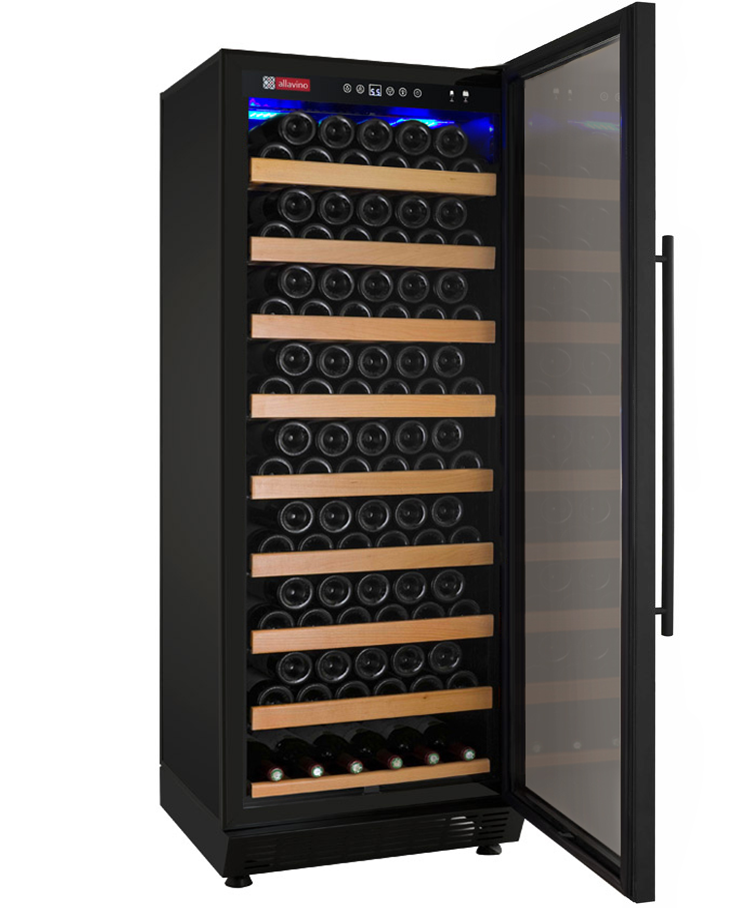 Allavino Vite Series 99 Bottle Single Zone Freestanding Wine Cooler Refrigerator with Black Door - Right Hinge
