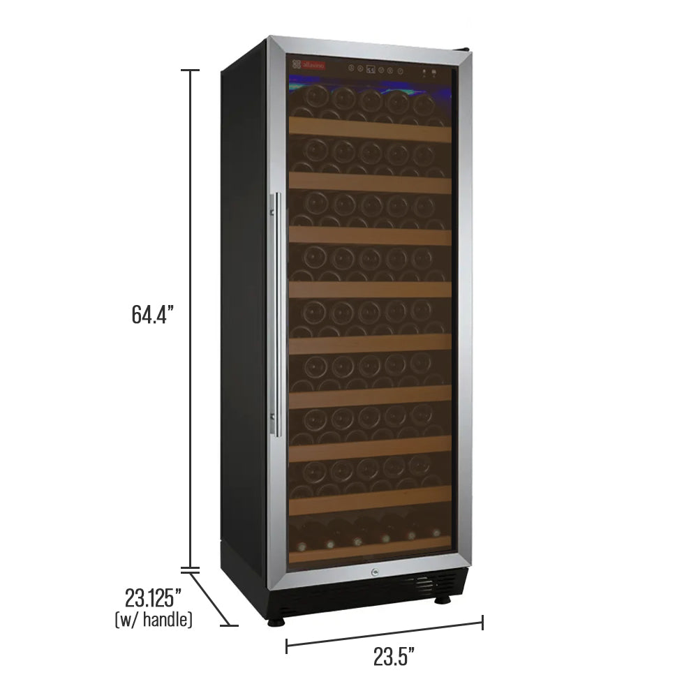 Allavino 24" Wide Vite II Tru-Vino 99 Bottle Single Zone Stainless Steel Right Hinge Wine Refrigerator