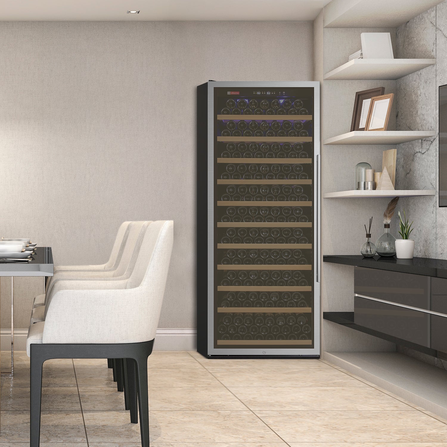 Allavino 32" Wide Vite II Tru-Vino 277 Bottle Single Zone Stainless Steel Left Hinge Wine Refrigerator