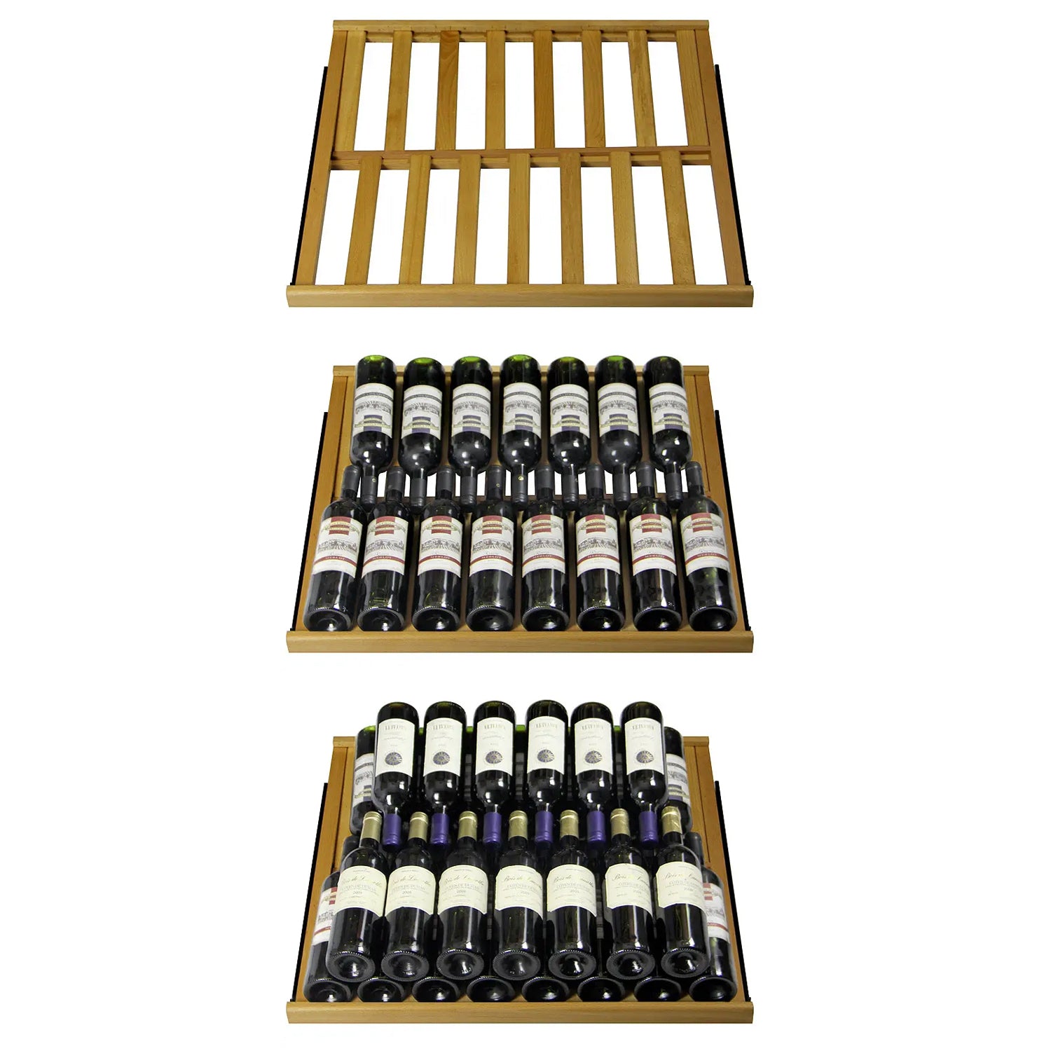 Allavino Vite Series 610 Bottle Dual Zone Freestanding Large Capacity Side-by-Side Wine Refrigerator with Solid Black Doors