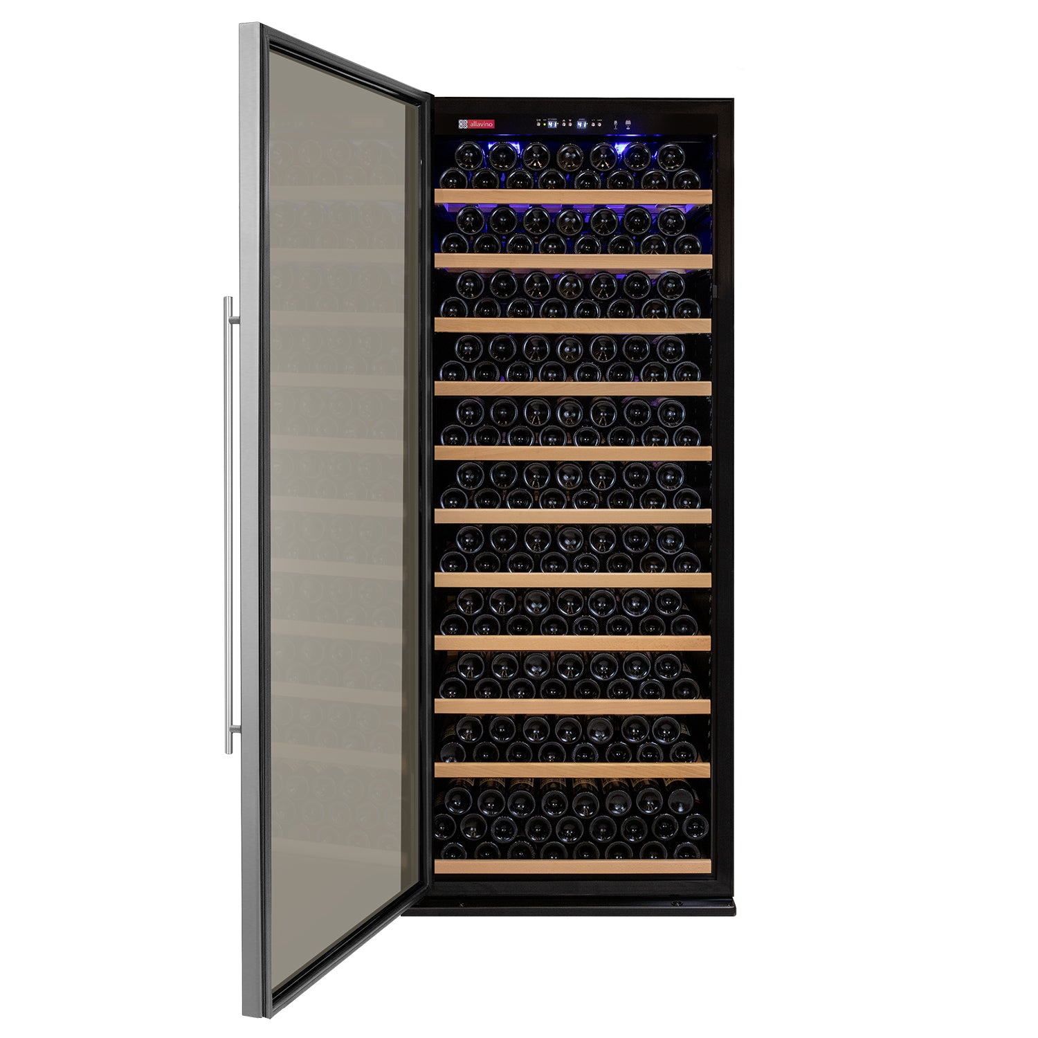 Allavino 32" Wide Vite II Tru-Vino 277 Bottle Single Zone Stainless Steel Left Hinge Wine Refrigerator