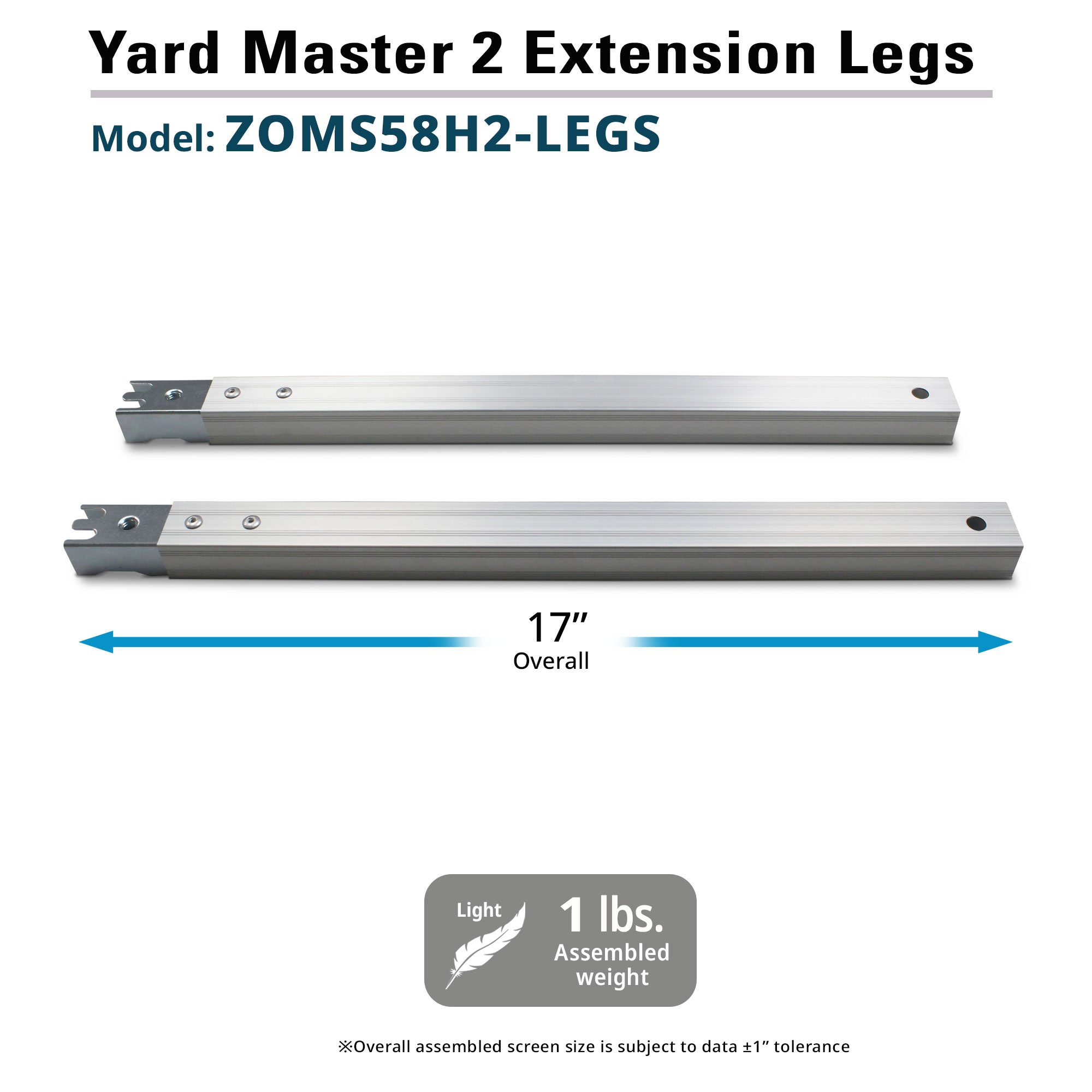 Elite Screens Yard Master 2 Optional EXTENSION Legs/Bars