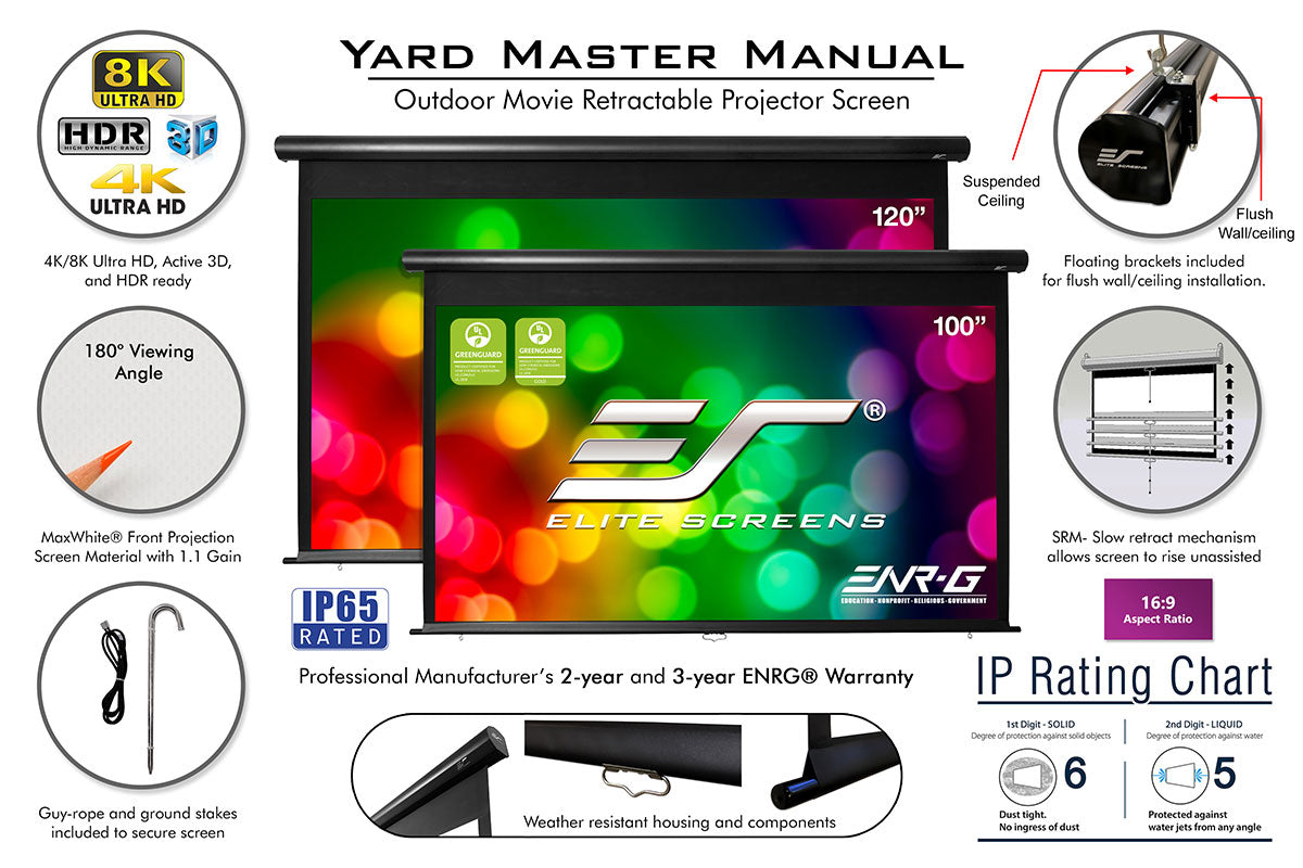Elite Screens Yard Master Manual Series
