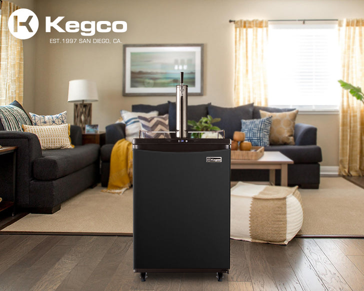 Kegco 24" Wide Single Tap Black Commercial/Residential Kegerator