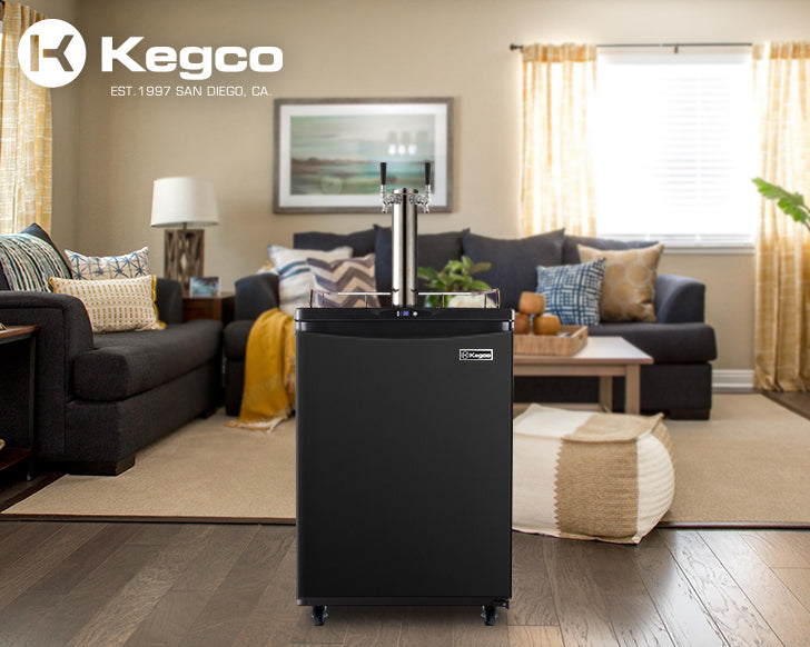 Kegco 24" Wide Dual Tap Black Commercial/Residential Kegerator
