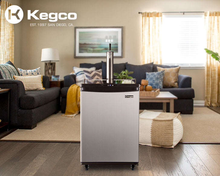 Kegco 24" Wide Single Tap Stainless Steel Commercial/Residential Kegerator