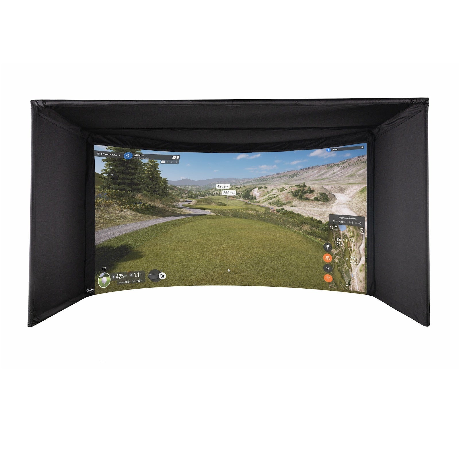 Carl’s Place Curved Golf Simulator Enclosure Kit with Impact Screen