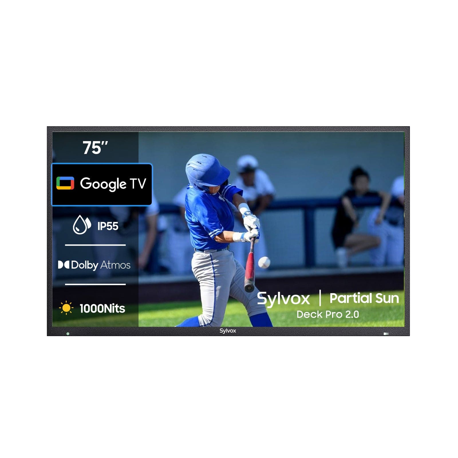75" Deck Pro 2.0 Outdoor TV with Rolling TV Cart and Soundbar
