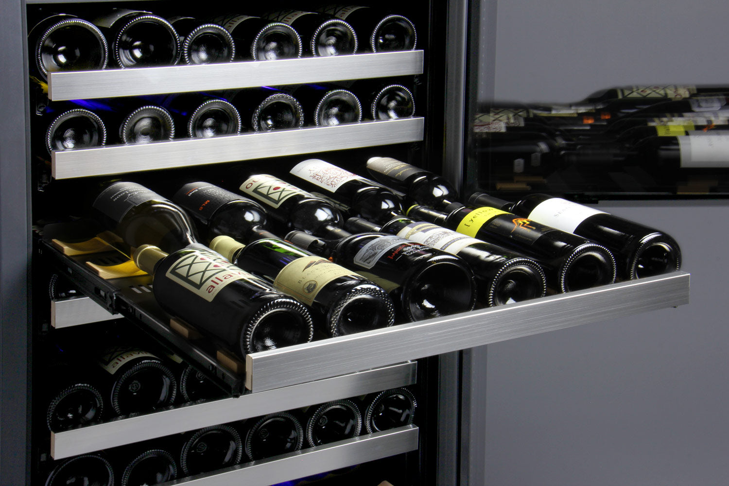 Allavino FlexCount Series 128 Bottle Single Zone Built-in Wine Refrigerator with Stainless Steel Door - Right Hinge
