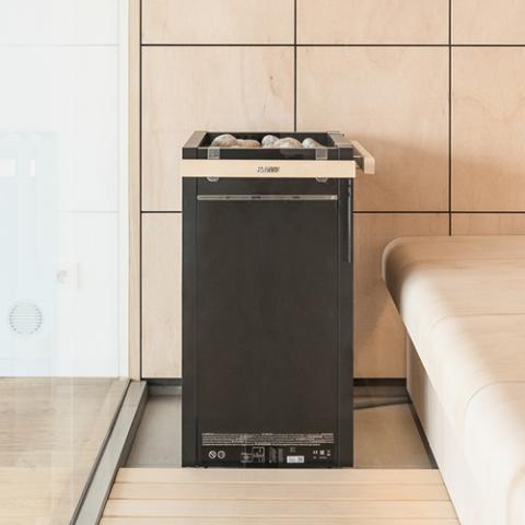 Harvia HL8U1 Virta Series 8kW Stainless Steel Sauna Heater at 240V 1PH Black