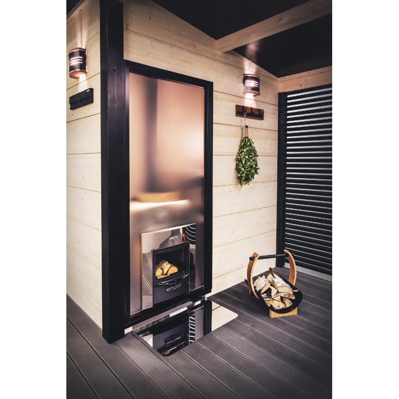 Harvia WKPR36DUOS PRO 36 Wood Burning Heater | External Feed | Stainless Steel | Duo Fireplace