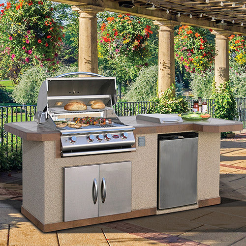Cal Flame 8 ft BBQ Island L-Shaped BBK-820