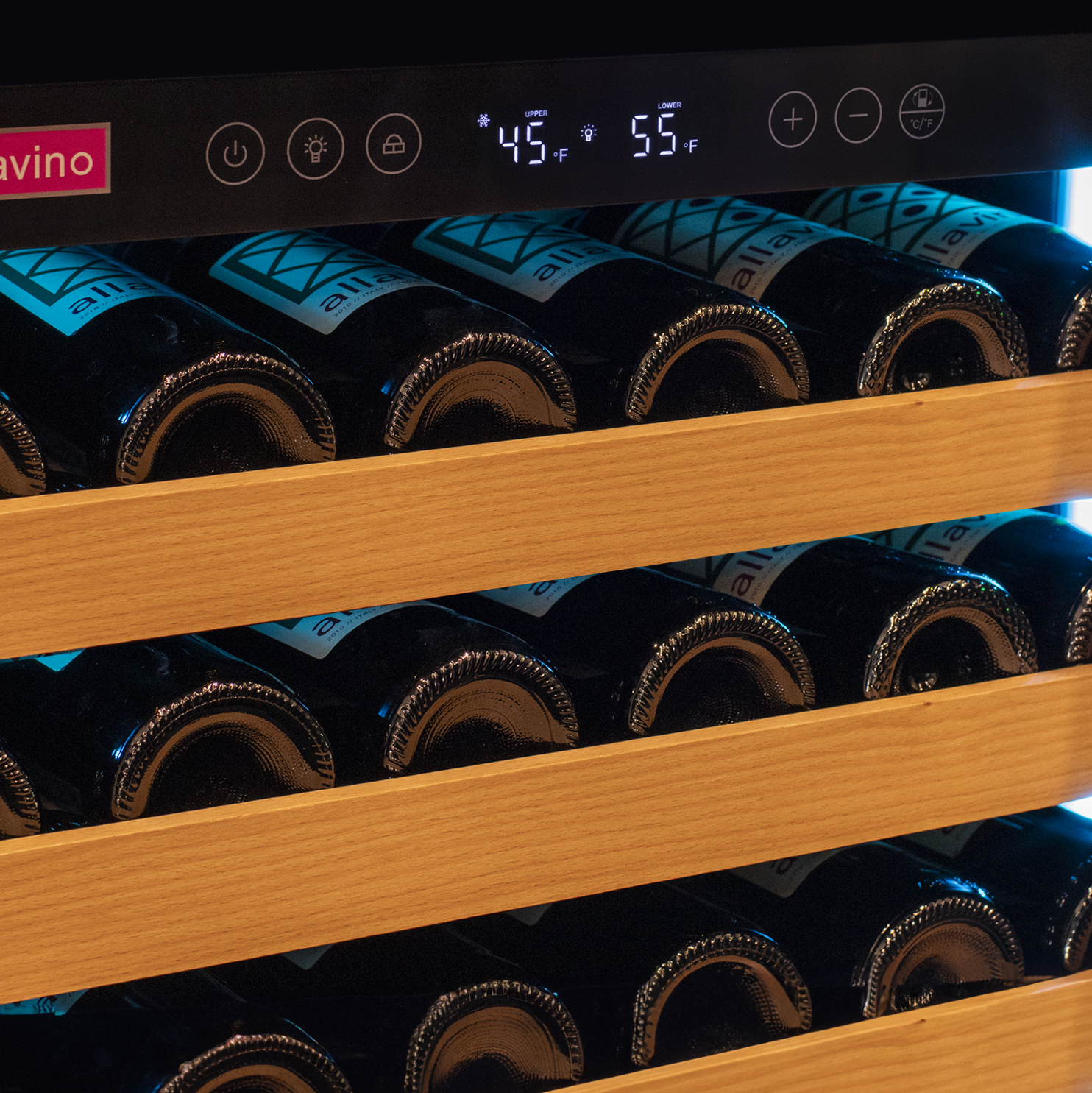 Allavino Reserva Series 163 Bottle 71" Tall Single Zone Right Hinge Stainless Steel Wine Cooler Refrigerator