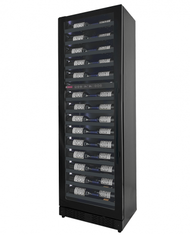 Allavino Reserva Series 67 Bottle 71" Tall Dual Zone Left Hinge Black Shallow Wine Cooler Refrigerator Console