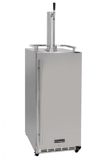 Kegco 15" Wide Outdoor Single Tap Stainless Steel Built-In Commercial Kegerator