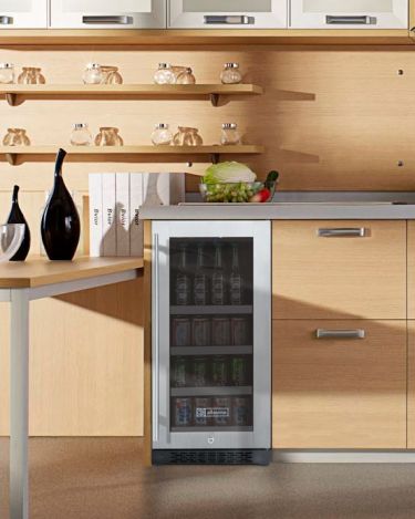 Allavino 15" Wide FlexCount II Tru-Vino Stainless Steel Left Hinge Beverage Center - VSBC15-SL20
