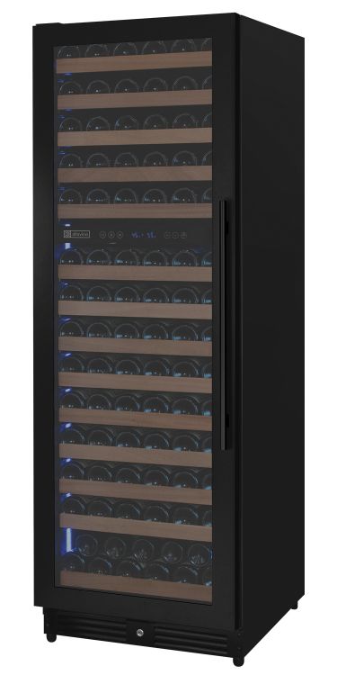 Allavino Reserva Series 154 Bottle 71" Tall Dual Zone Built-in Left Hinge Wine Refrigerator with Black Metal Door