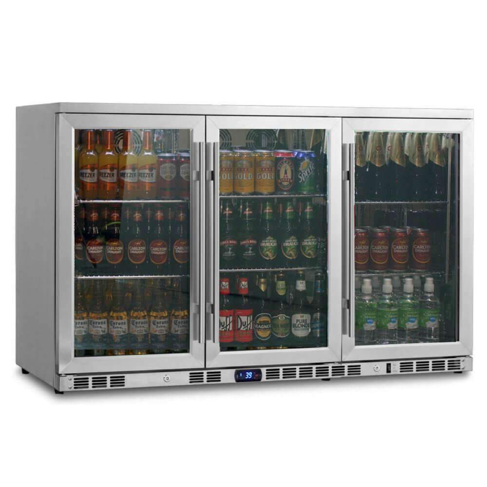 KingsBottle 53 Inch Heating Glass 3 Door Large Beverage Refrigerator ( KBU328M)