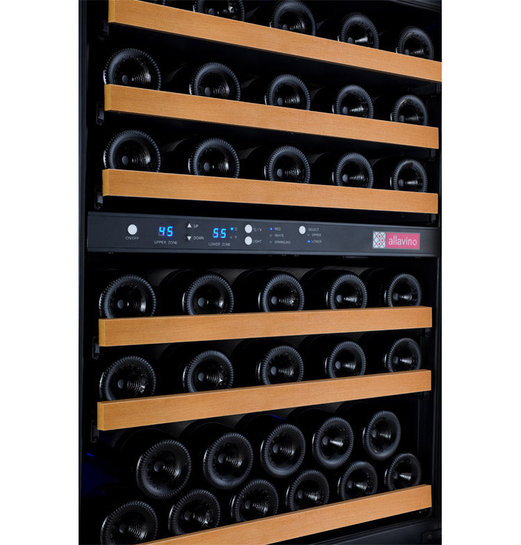 Allavino FlexCount Series 56 Bottle Dual Zone Built-in Wine Cooler Refrigerator with Black Door - Right Hinge - VSWR56-2BR20