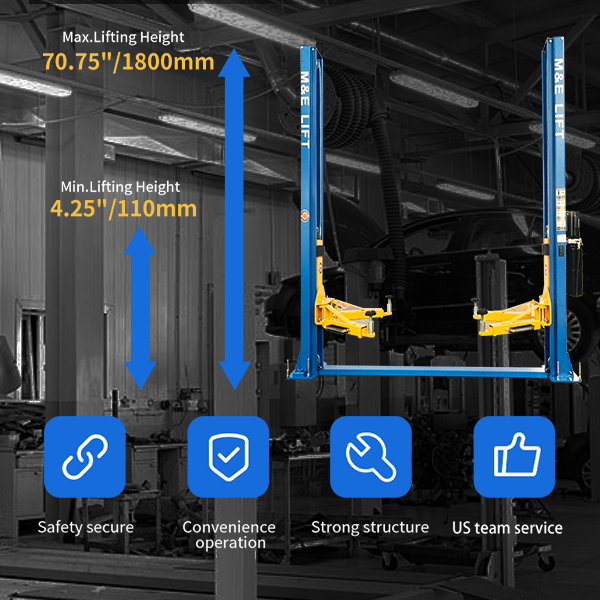 ME-H1000 Two Post Vehicle Lift 10,000 lbs